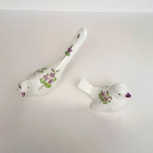 Vintage rare set of hand painted birds (2), from Italy